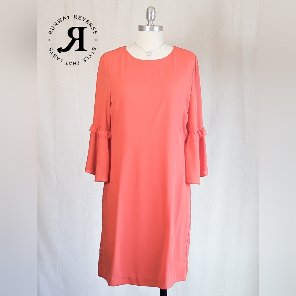 Banana Republic Coral Long Sleeve Sheath Dress